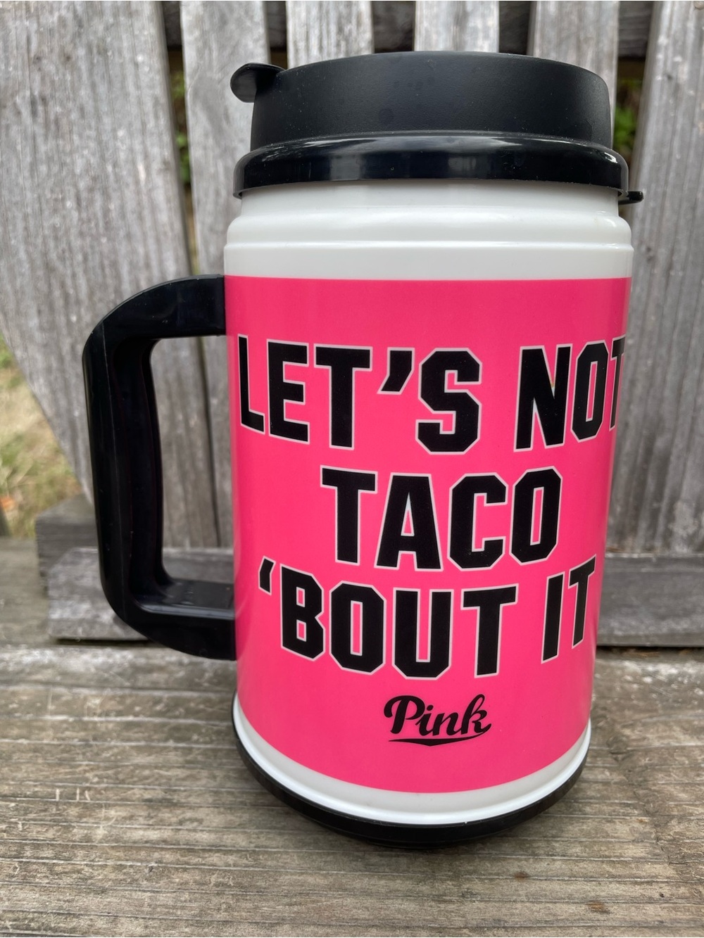 Victoria’s Secret PINK “Let’s Not Taco ’Bout It” Travel Mug – Never Used